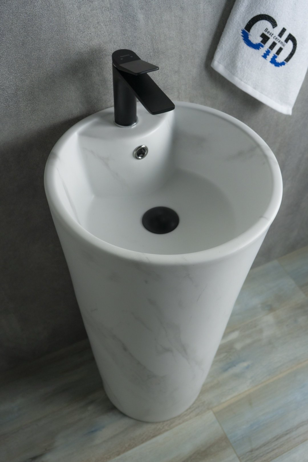 Раковина GID-ceramic 81111 Nb131ws с пьедесталом круглая 40, керамика купить,462476