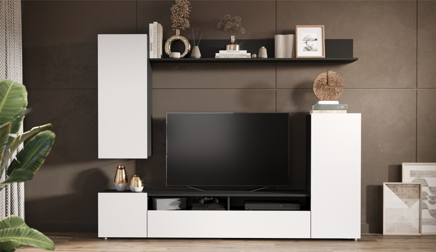 Стенка DOMA NEO-LITE 20212135 белый, коричневый купить,NaN