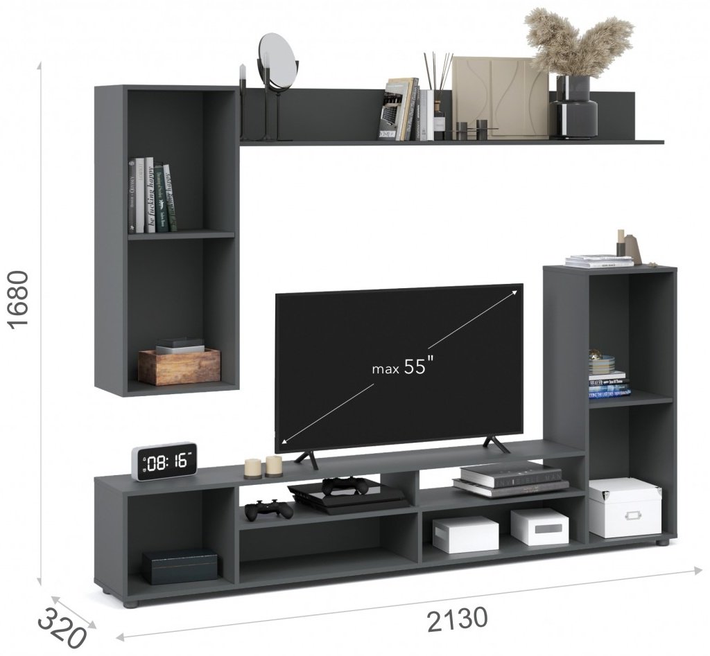 Стенка DOMA NEO-LITE 20212135 белый, коричневый купить,NaN