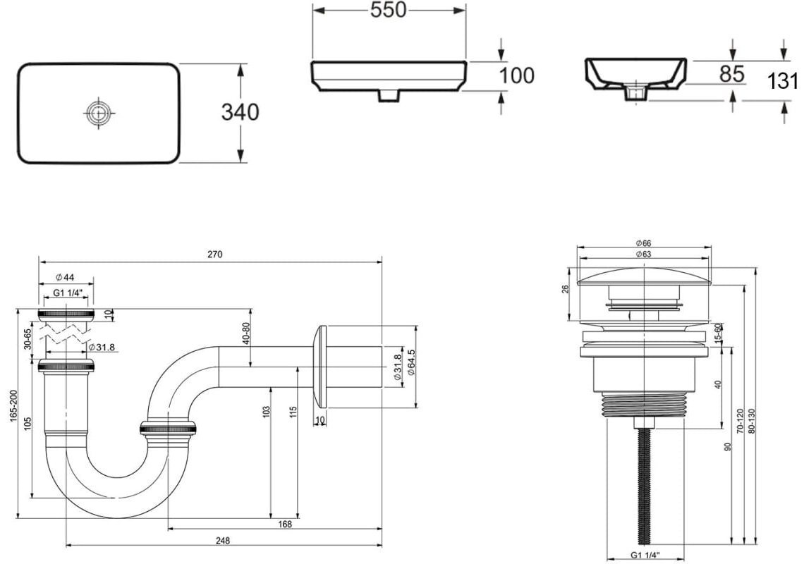 Раковина Lavinia Boho Bathroom Sink 21520110 накладная прямоугольная 34, санфарфор купить,NaN