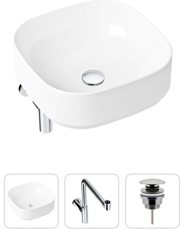Раковина Lavinia Boho Bathroom Sink 21520262 накладная квадратная 40, санфарфор купить,NaN