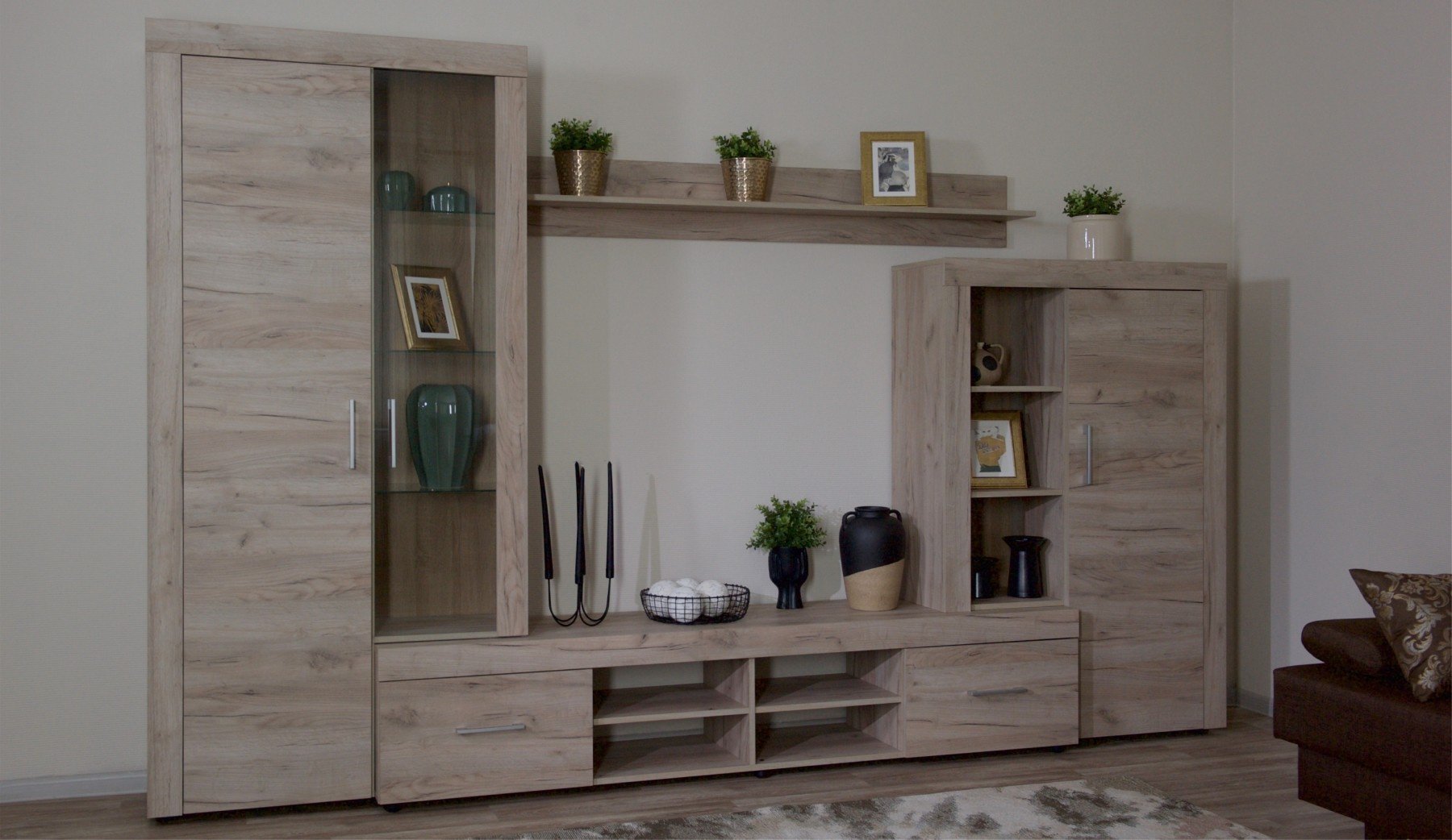 Стенка DOMA DGERSI BIG 306х193х40 см, серый купить,NaN