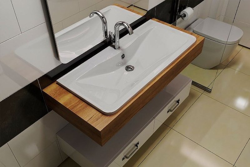 Раковина MADERA Adel 100*46 накладная прямоугольная 45.6, фаянс