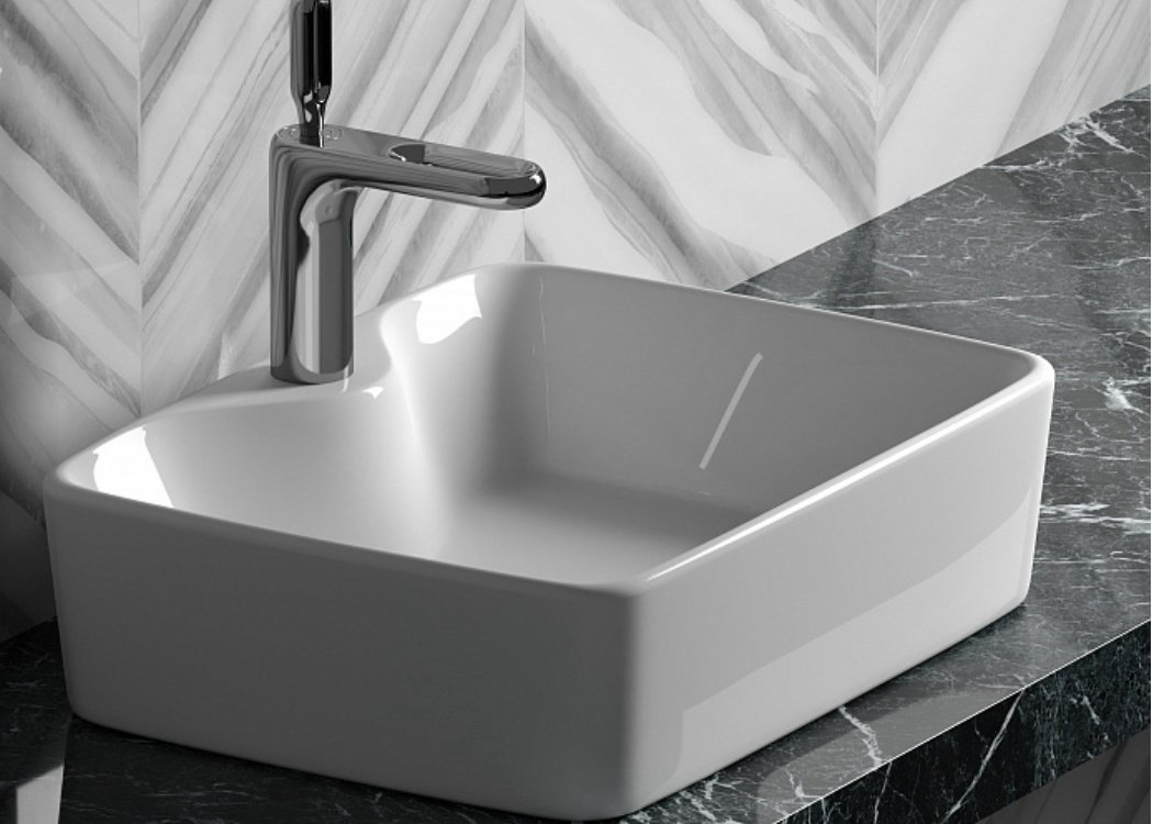 Раковина Ceramicanova CN6033 накладная прямоугольная 48, санфарфор купить,105395