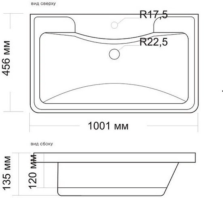 Раковина MADERA Adel 100*46 накладная прямоугольная 45.6, фаянс купить,122584