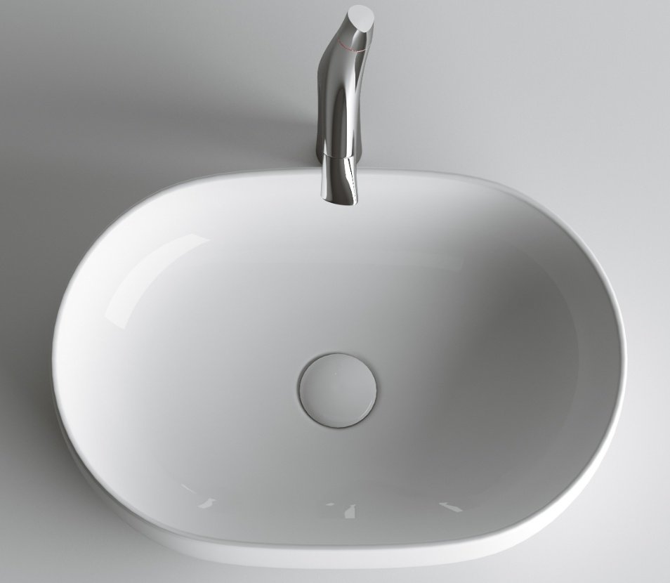Раковина Ceramicanova CN6047 накладная овальная 60, санфарфор