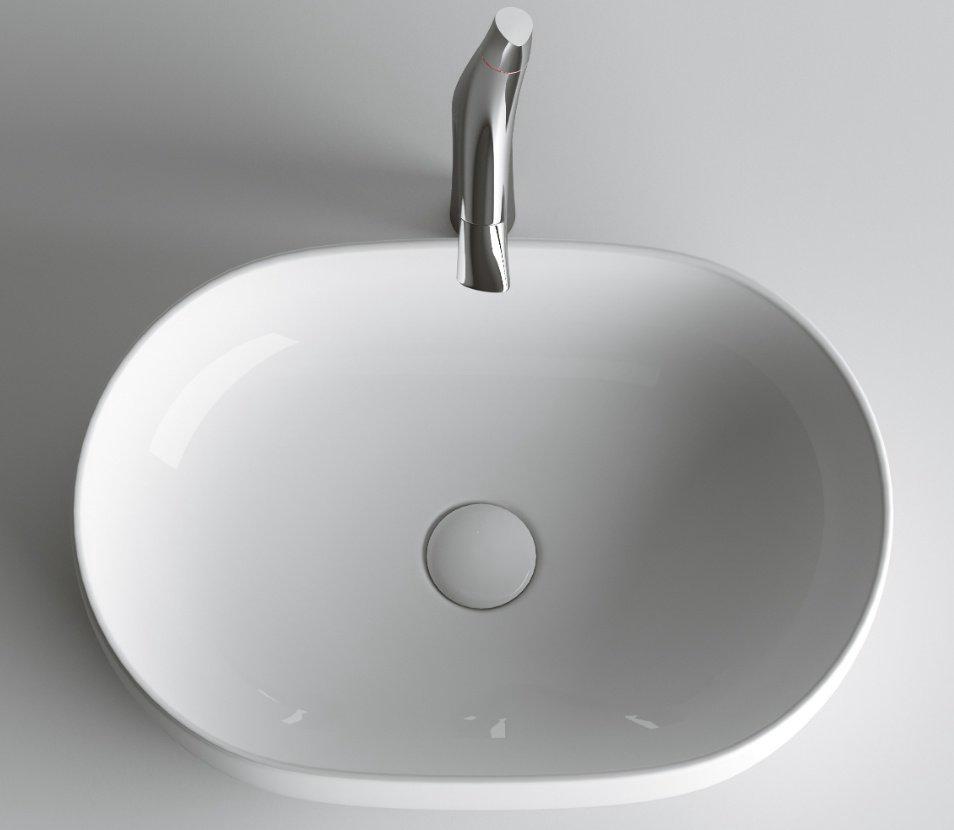 Раковина Ceramicanova CN6047 накладная овальная 60, санфарфор купить,150643