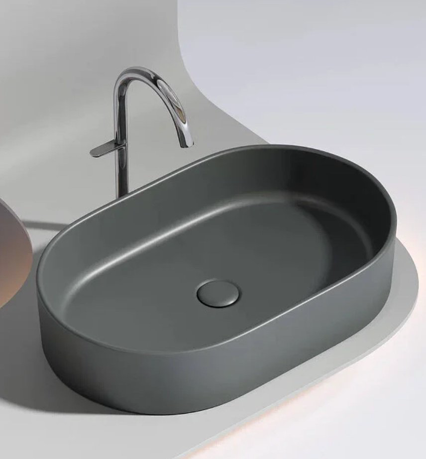Раковина Ceramicanova CN6048MDH накладная овальная 61, фарфор купить,298798