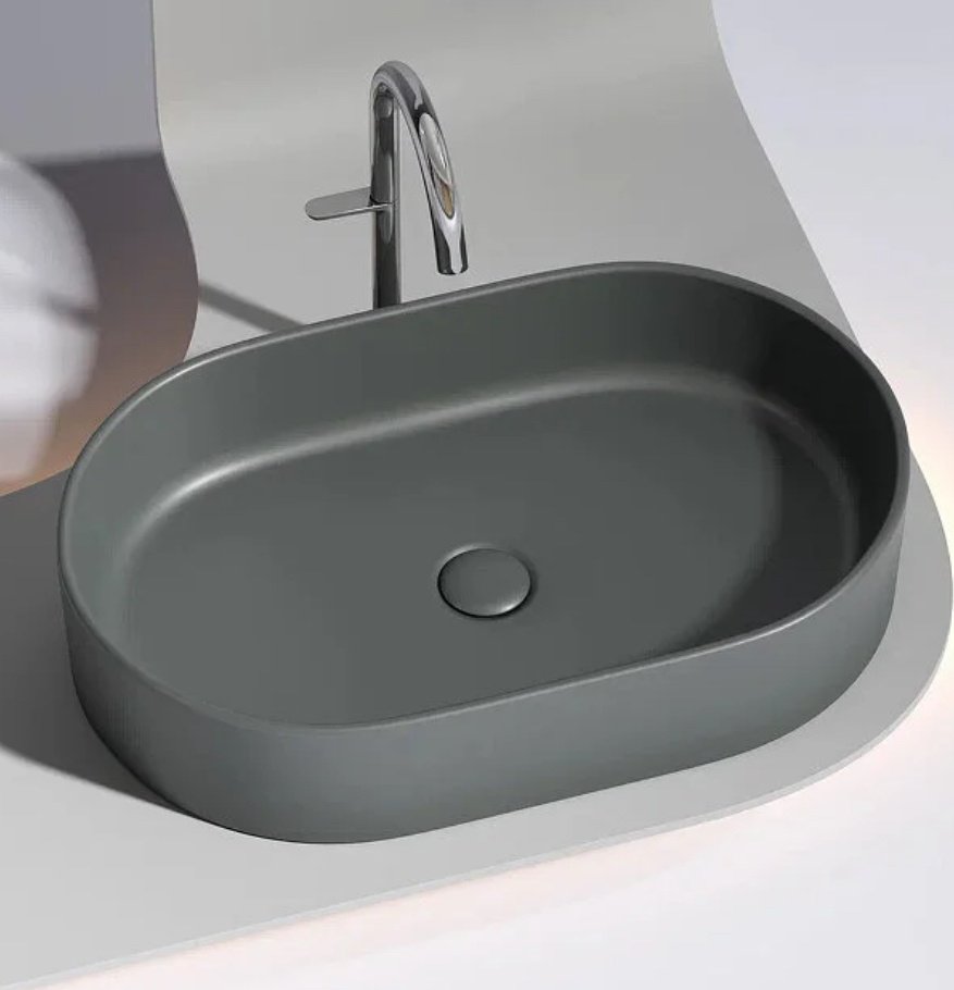 Раковина Ceramicanova CN6048MDH накладная овальная 61, фарфор