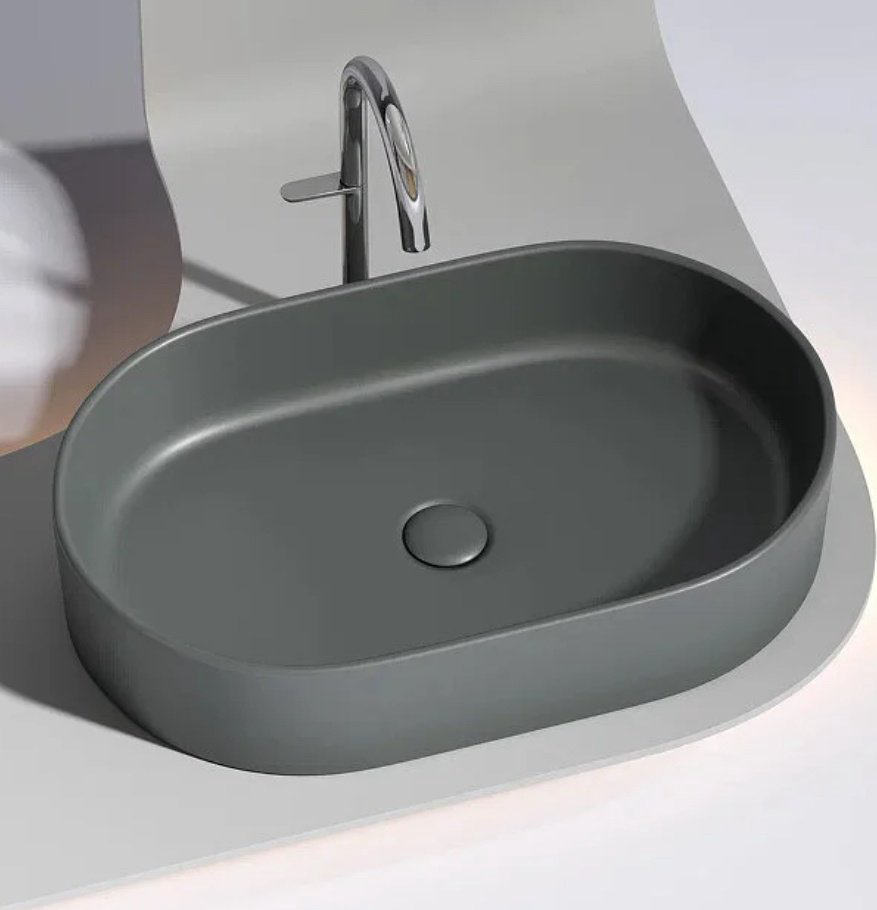Раковина Ceramicanova CN6048MDH накладная овальная 61, фарфор купить,298798