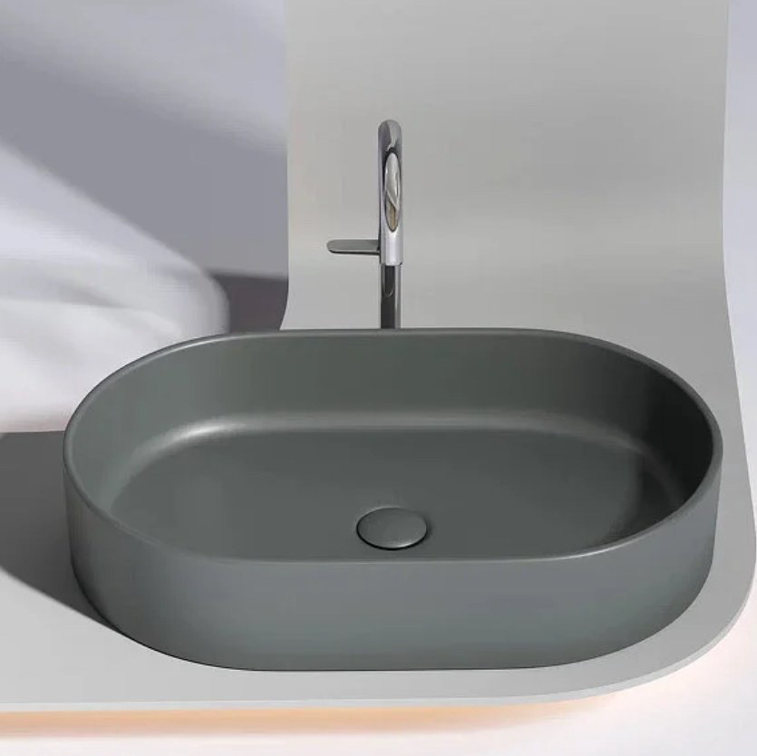 Раковина Ceramicanova CN6048MDH накладная овальная 61, фарфор купить,298798