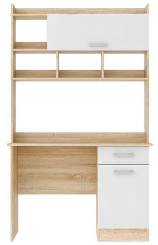 Стол компьютерный с надстройкой DOMA PKS-2, 111х57x188 см, белый, светло-коричневый купить,NaN