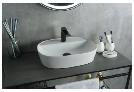 Раковина GID-ceramic N9045 накладная овальная 50, керамика купить,NaN