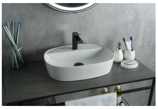 Раковина GID-ceramic N9045 накладная овальная 50, керамика купить,NaN