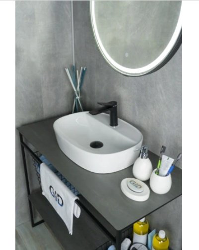 Раковина GID-ceramic N9045 накладная овальная 50, керамика купить,NaN