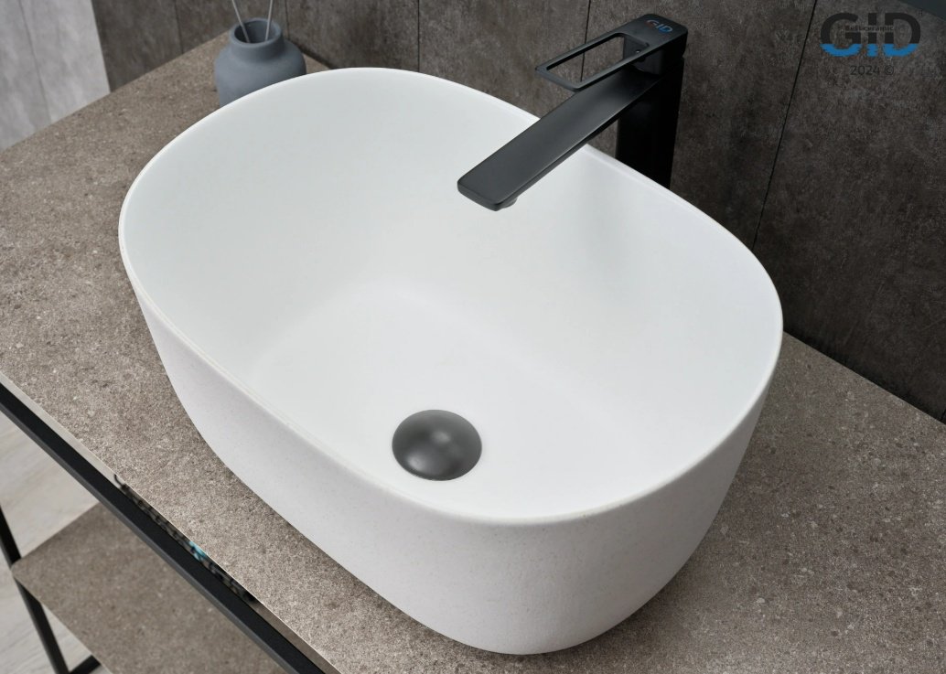 Раковина GID-ceramic N9302wg накладная овальная 32, керамика