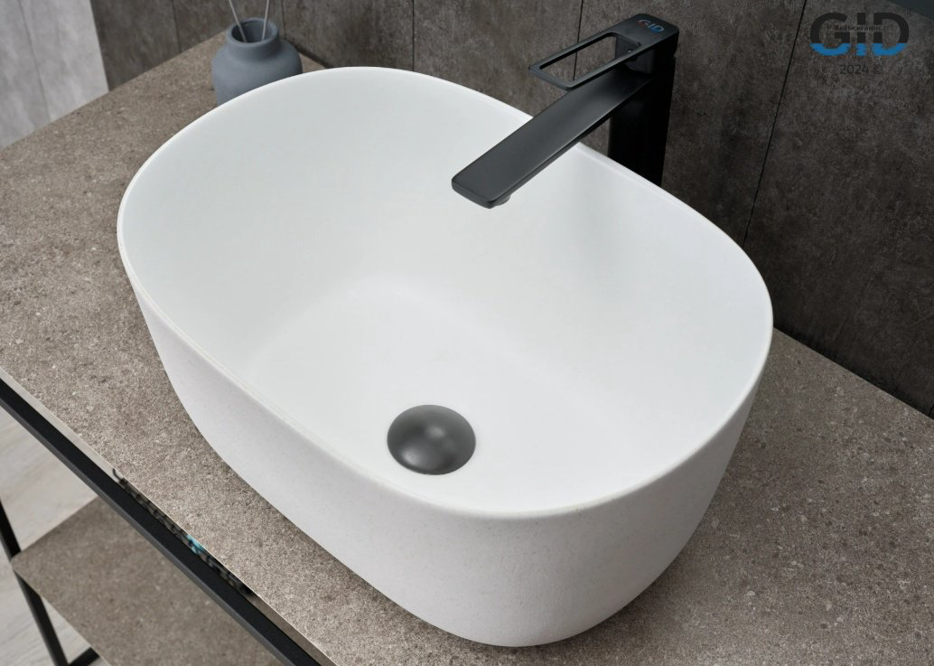 Раковина GID-ceramic N9302wg накладная овальная 32, керамика купить,190741