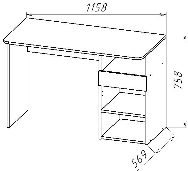 Стол письменный DOMA Геометрия, 115.8х56.9x75.8 см, белый, коричневый купить,NaN
