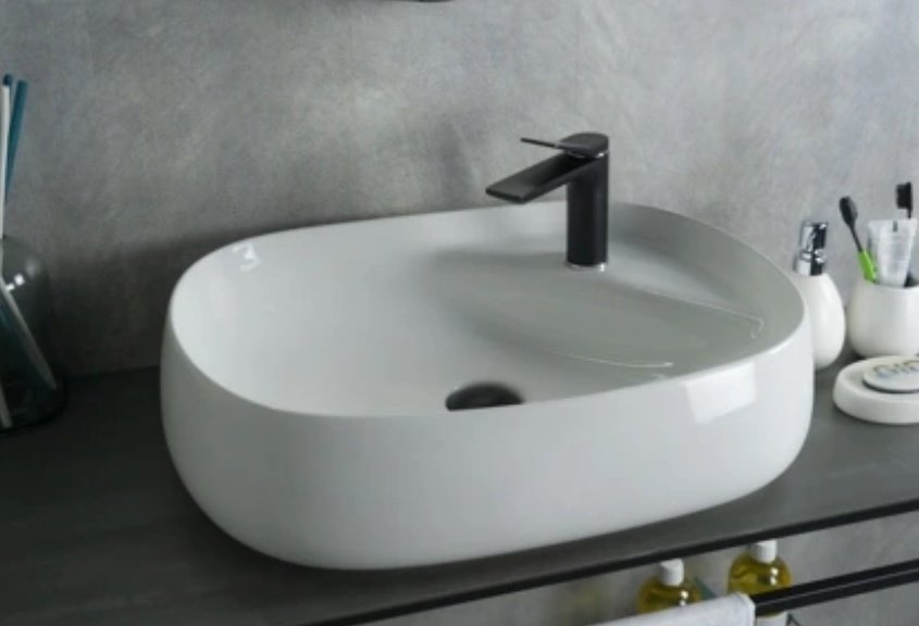 Раковина GID-ceramic N9048 накладная овальная 59, керамика