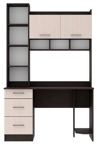 Стол компьютерный с надстройкой DOMA PKS-5, 125х60x196.8 см, коричневый, бежевый купить,NaN
