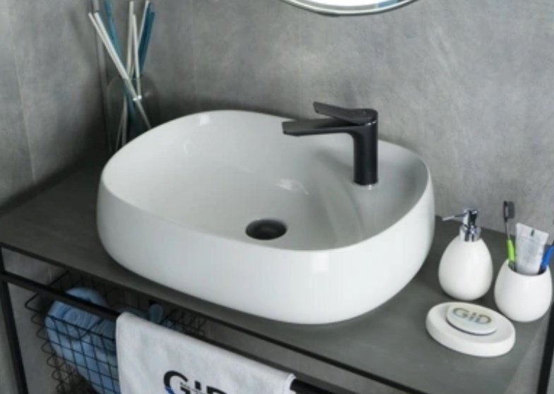 Раковина GID-ceramic N9048 накладная овальная 59, керамика