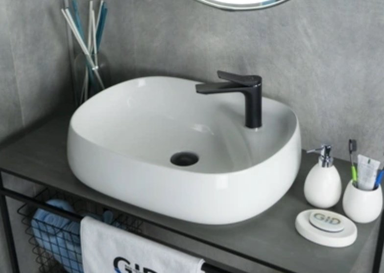 Раковина GID-ceramic N9048 накладная овальная 59, керамика купить,68655