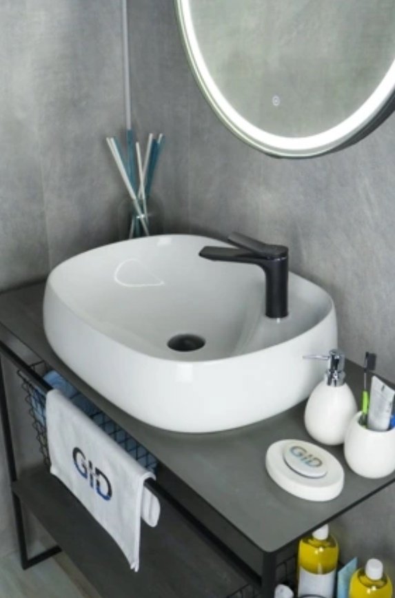 Раковина GID-ceramic N9048 накладная овальная 59, керамика