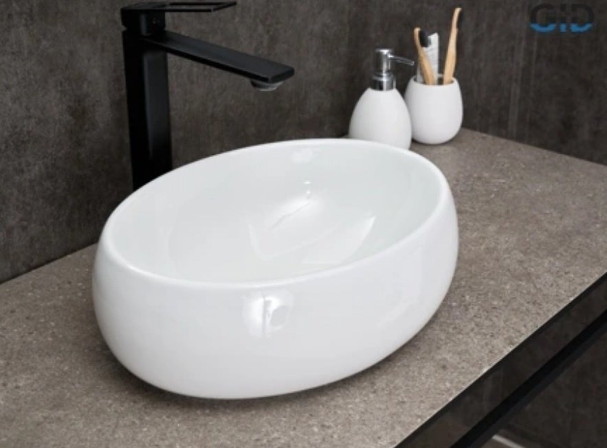 Раковина GID-ceramic N9030ds накладная овальная 40, керамика
