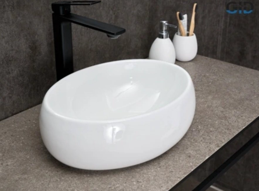 Раковина GID-ceramic N9030ds накладная овальная 40, керамика купить,68655