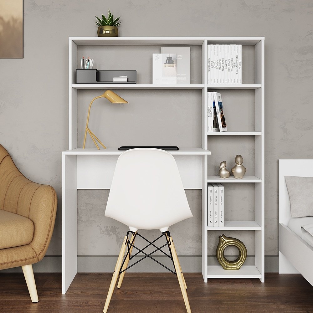 Стол компьютерный с надстройкой DOMA ST04, 113х40x142 см, белый купить,NaN