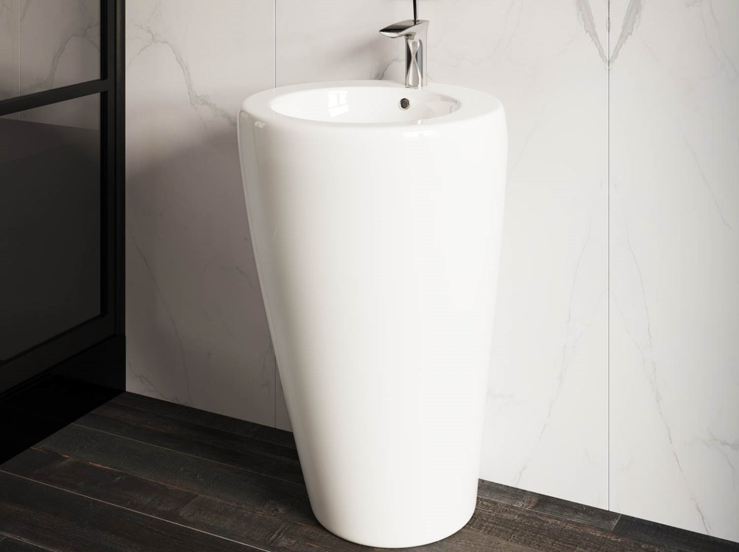 Раковина Ceramicanova CN1807 напольная нестандартная 55х55 мм, фарфор