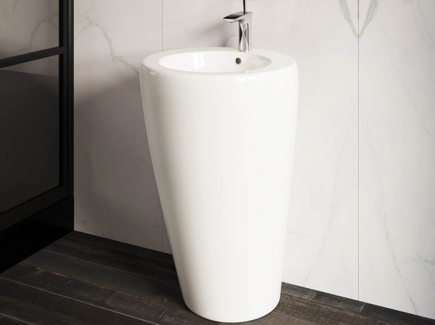 Раковина Ceramicanova CN1807 напольная нестандартная 55х55 мм, фарфор купить,593318