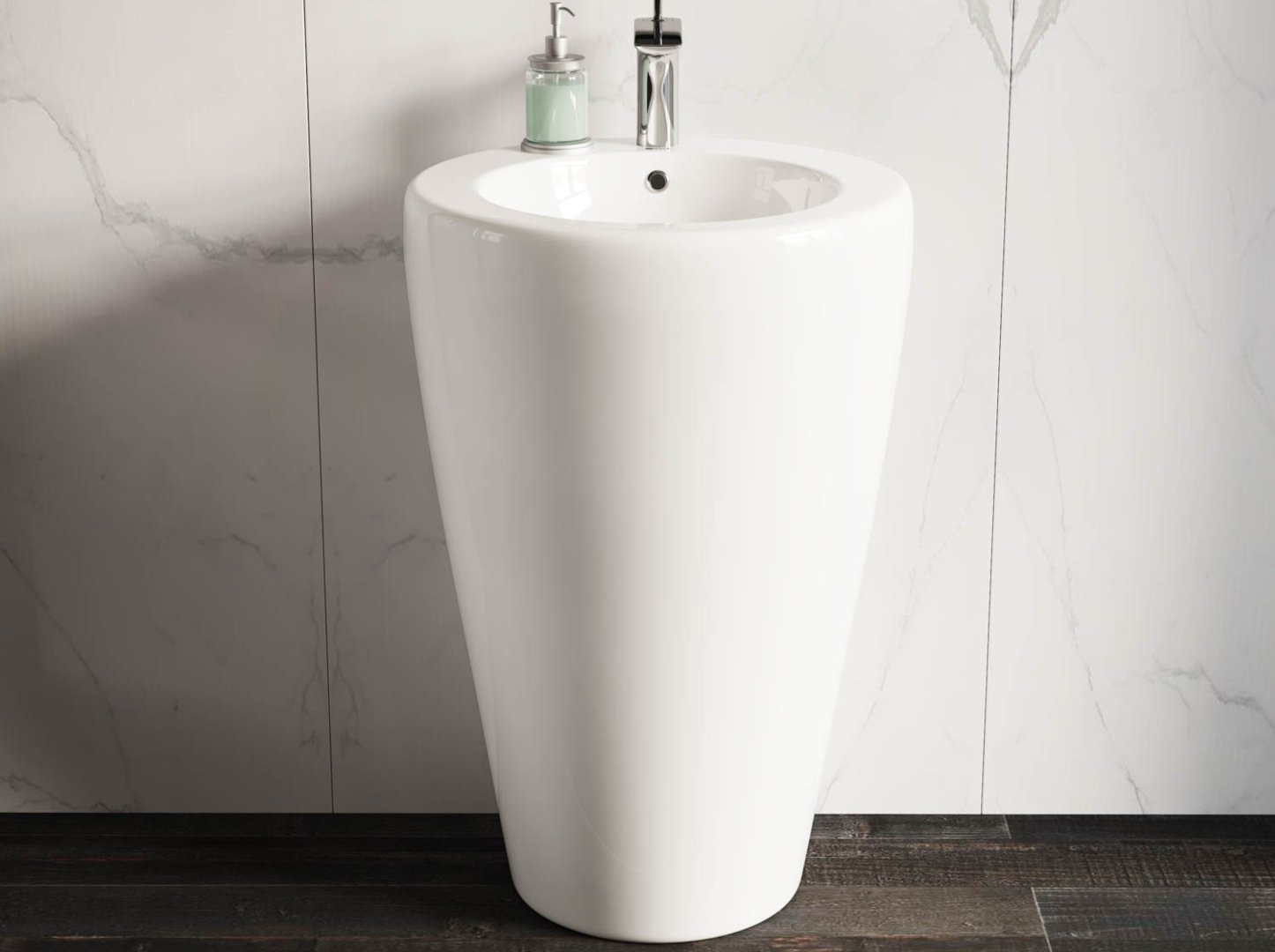 Раковина Ceramicanova CN1807 напольная нестандартная 55х55 мм, фарфор