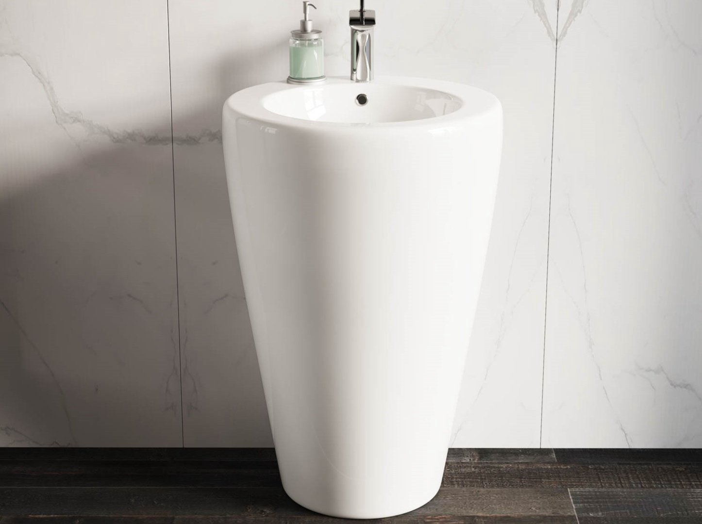 Раковина Ceramicanova CN1807 напольная нестандартная 55х55 мм, фарфор купить,593318