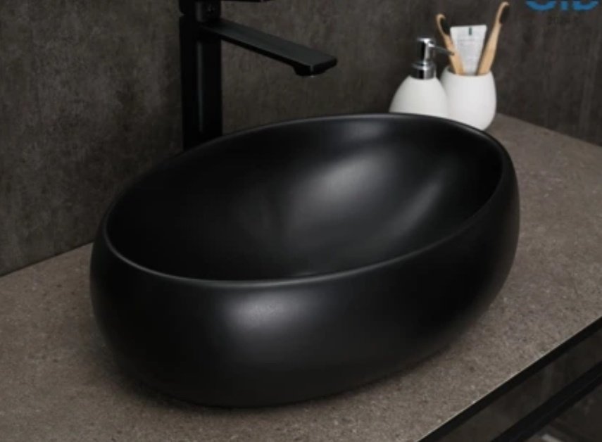 Раковина GID-ceramic Bm9030b накладная овальная 48, керамика