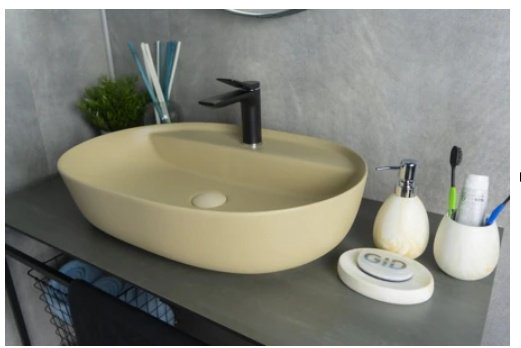 Раковина GID-ceramic Sr1346 накладная овальная 61, керамика купить,93900
