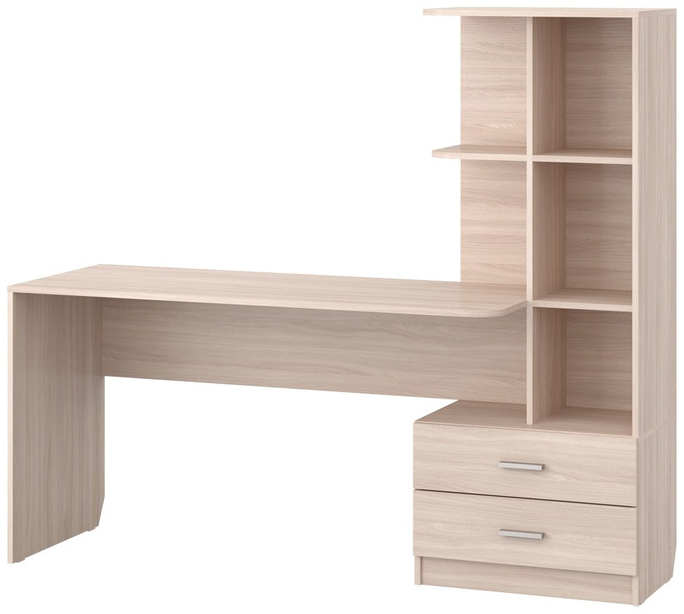 Стол компьютерный с надстройкой Ереке Мебель Lucky HM S, 170х56x150 см, бежевый, сиреневый купить,NaN