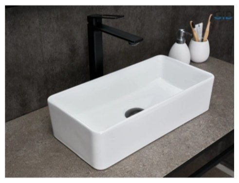 Раковина GID-ceramic N1104 накладная прямоугольная 46, керамика купить,NaN