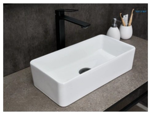 Раковина GID-ceramic N1104 накладная прямоугольная 46, керамика купить,NaN