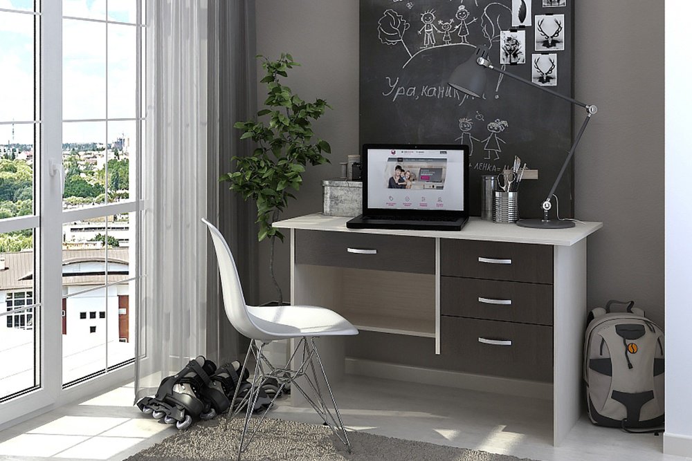 Стол письменный DOMA 84651, 120х60x75 см, коричневый, бежевый купить,NaN
