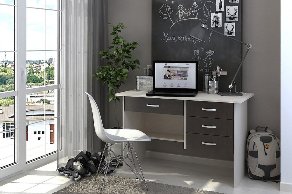 Стол письменный DOMA 84651, 120х60x75 см, коричневый, бежевый купить,NaN