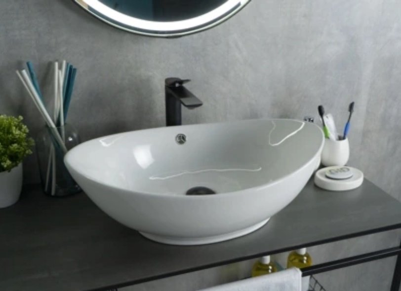 Раковина GID-ceramic N9019 накладная овальная 60, керамика купить,NaN