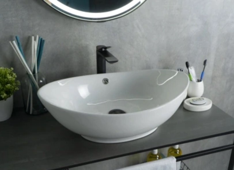 Раковина GID-ceramic N9019 накладная овальная 60, керамика купить,NaN
