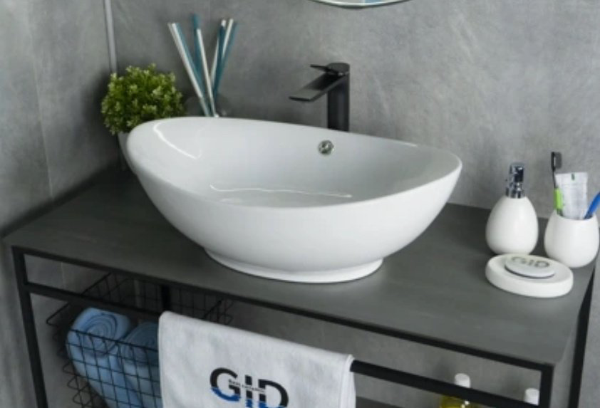 Раковина GID-ceramic N9019 накладная овальная 60, керамика купить,NaN