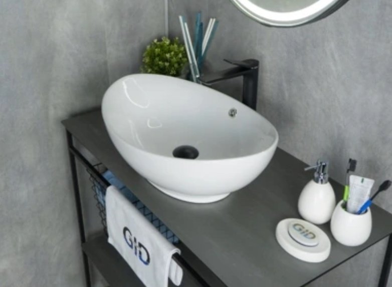 Раковина GID-ceramic N9019 накладная овальная 60, керамика купить,NaN