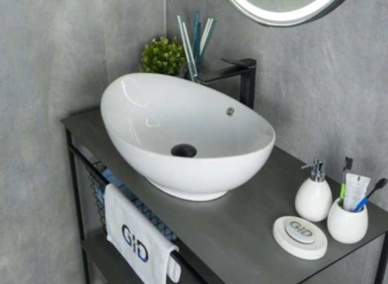 Раковина GID-ceramic N9019 накладная овальная 60, керамика купить,NaN
