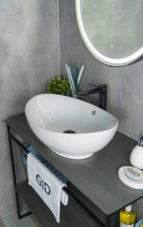 Раковина GID-ceramic N9019 накладная овальная 60, керамика купить,NaN