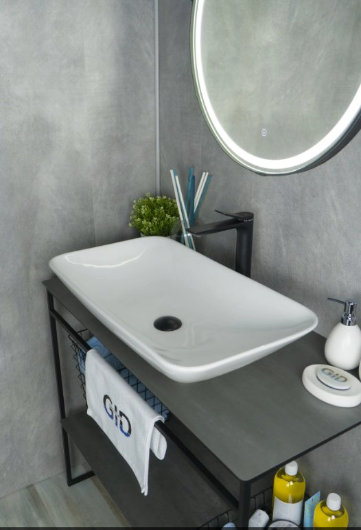 Раковина GID-ceramic N9122 накладная прямоугольная 71, керамика купить,NaN