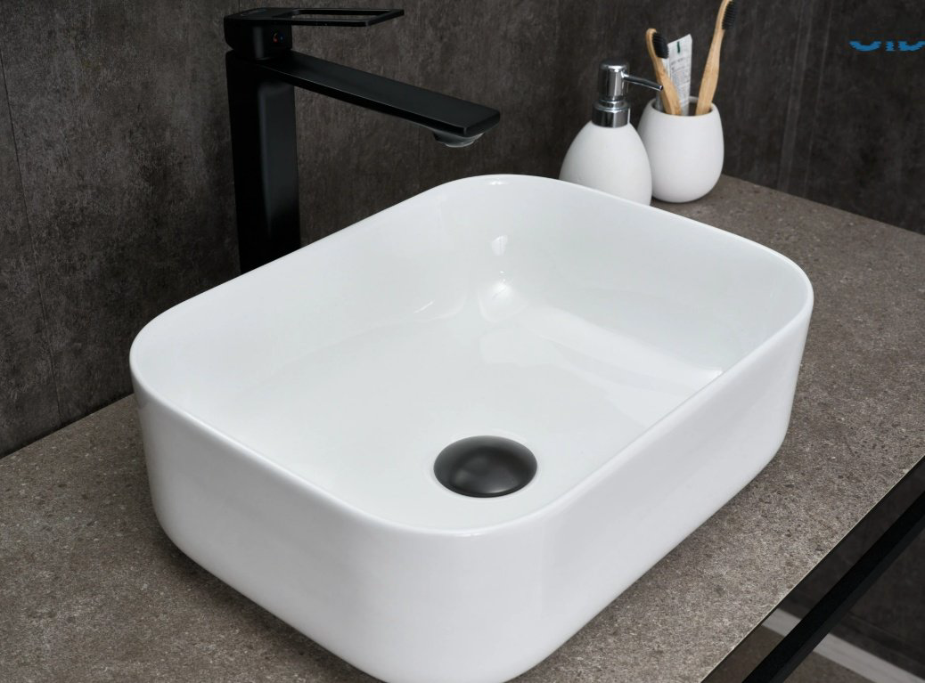 Раковина GID-ceramic N1335 накладная прямоугольная 30, керамика