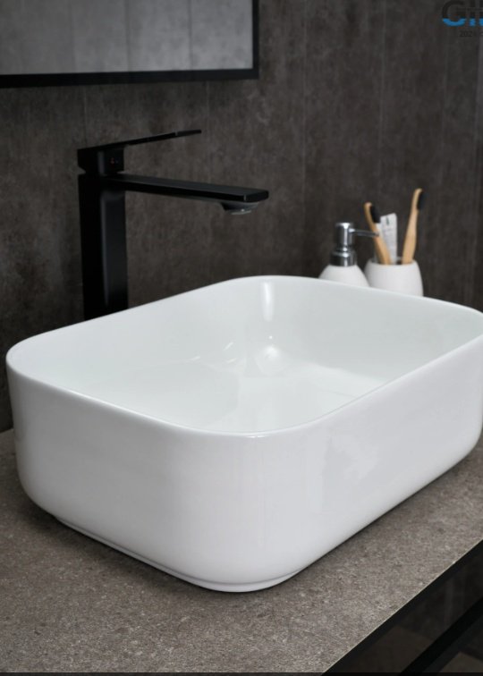 Раковина GID-ceramic N1335 накладная прямоугольная 30, керамика